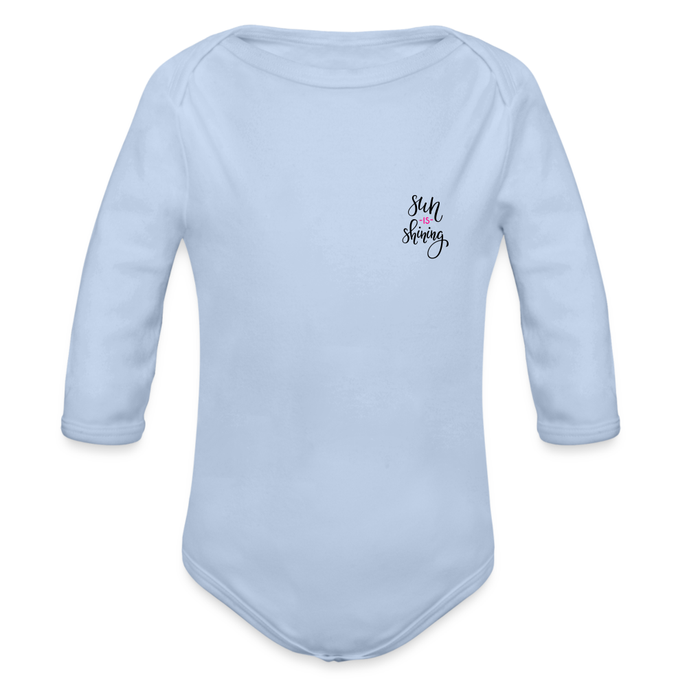 Organic Long Sleeve Baby Bodysuit - sky