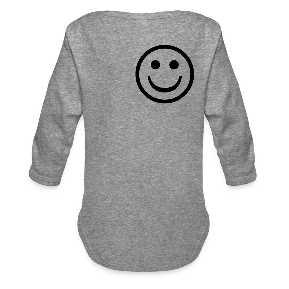 Organic Long Sleeve Baby Bodysuit - heather grey