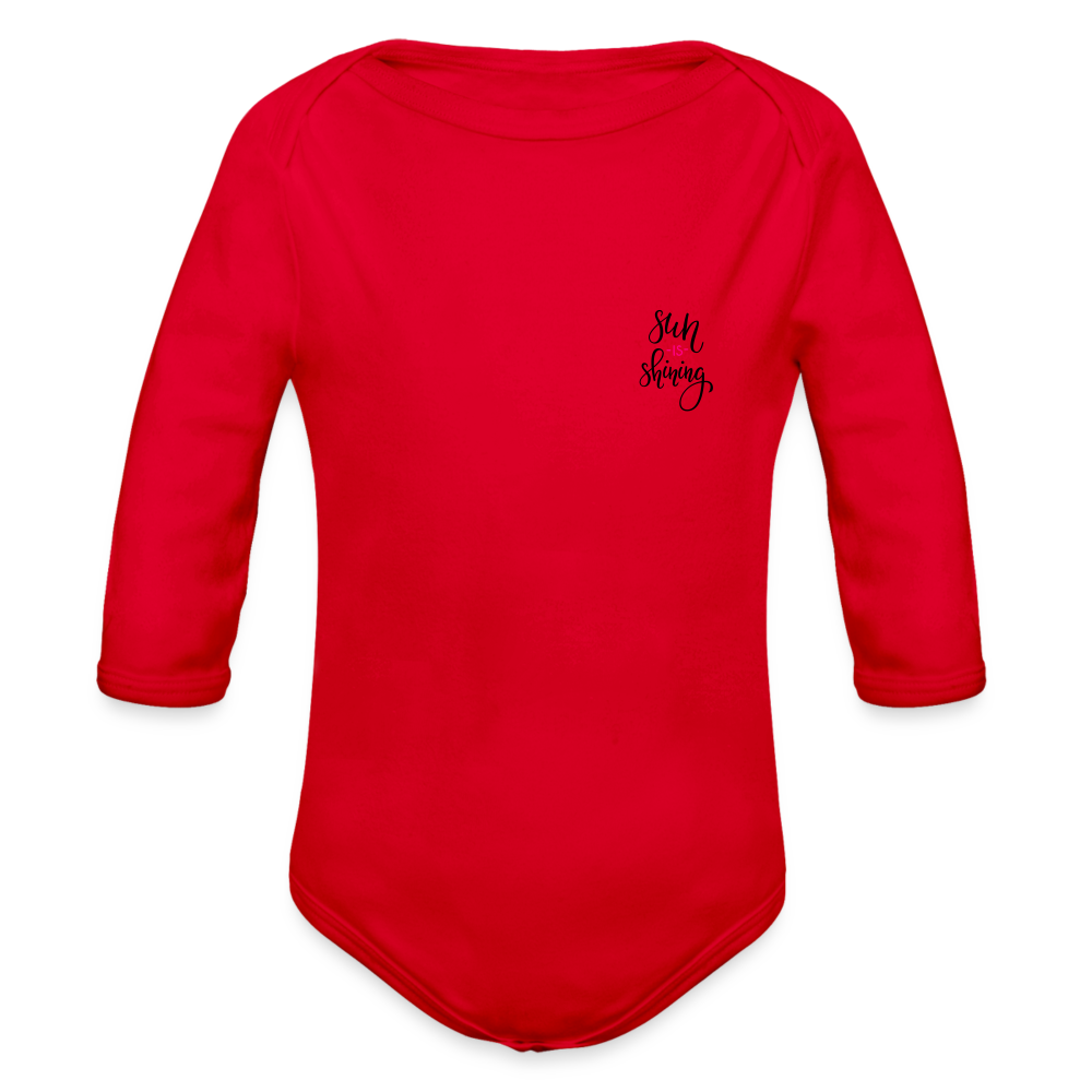 Organic Long Sleeve Baby Bodysuit - red