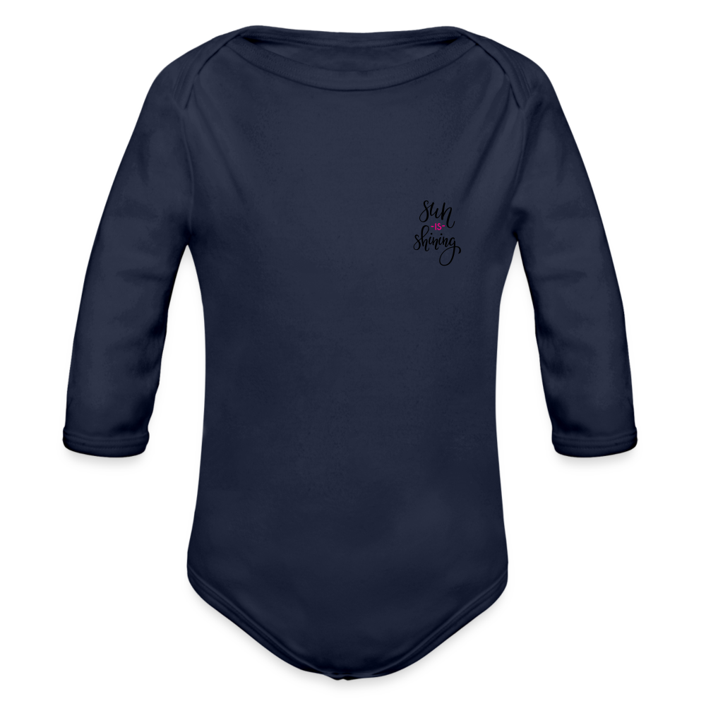 Organic Long Sleeve Baby Bodysuit - dark navy