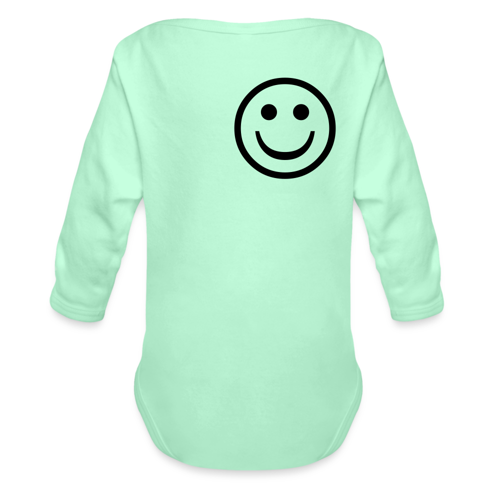Organic Long Sleeve Baby Bodysuit - light mint