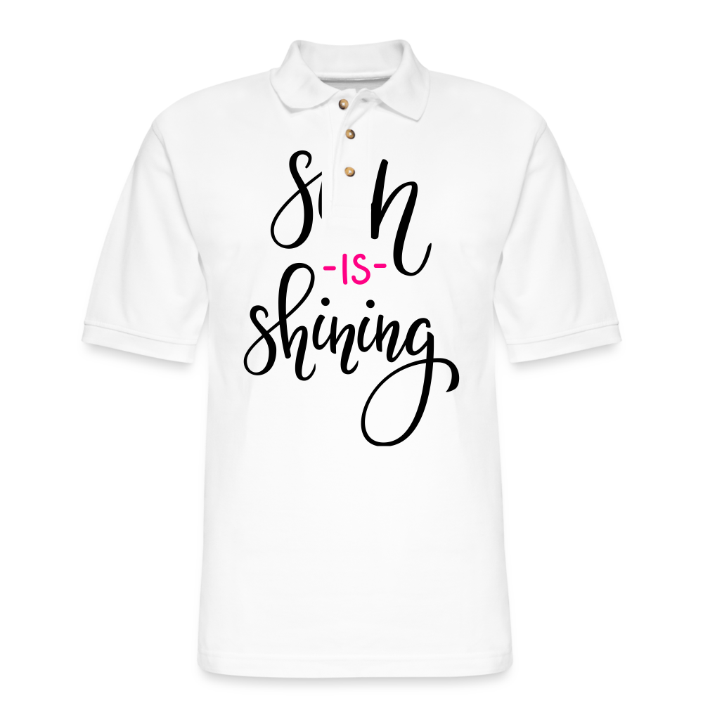 Men's Pique Polo Shirt - white