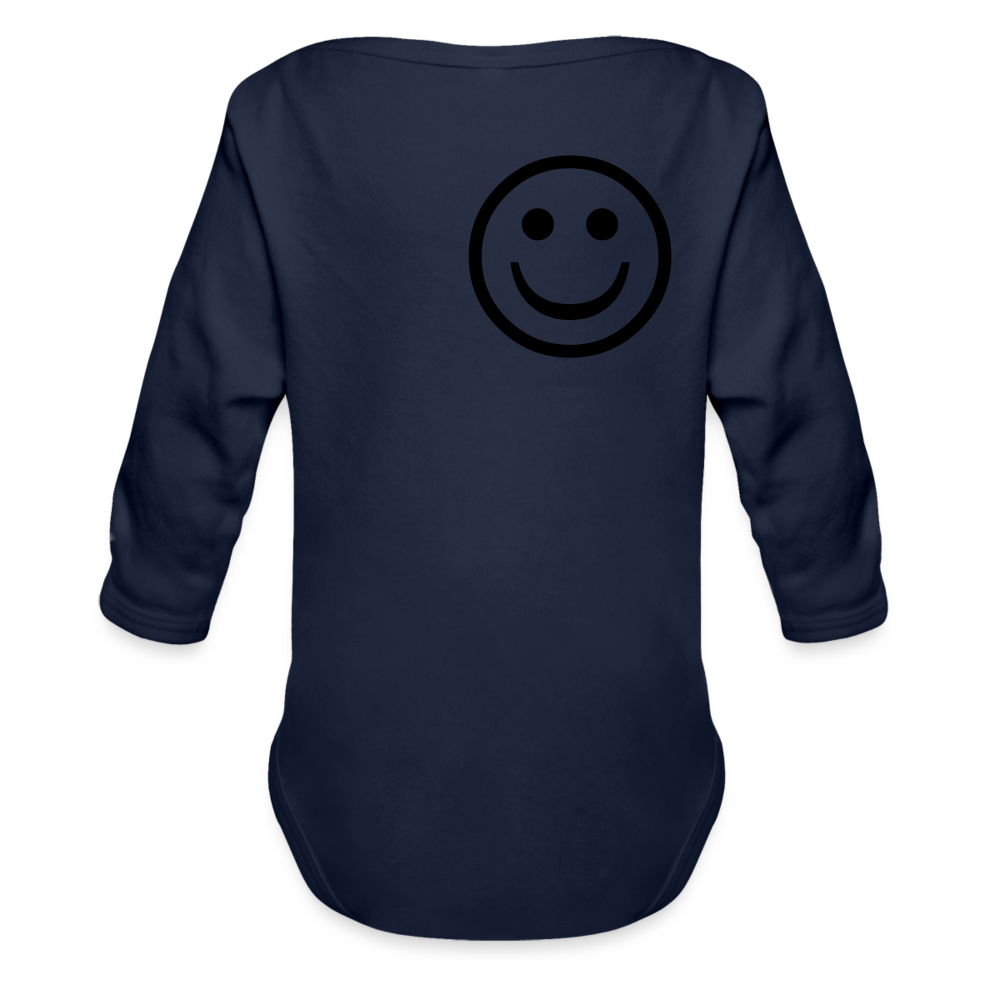 Organic Long Sleeve Baby Bodysuit - dark navy