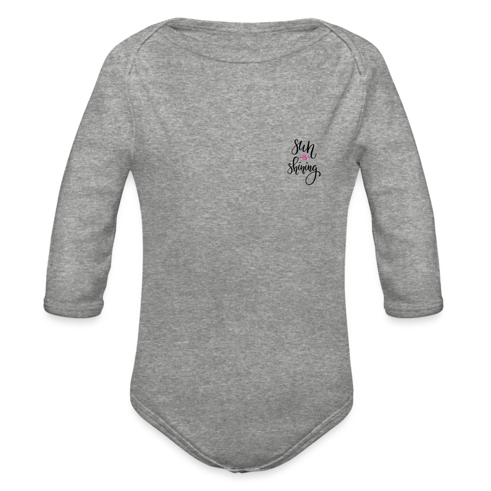 Organic Long Sleeve Baby Bodysuit - heather grey