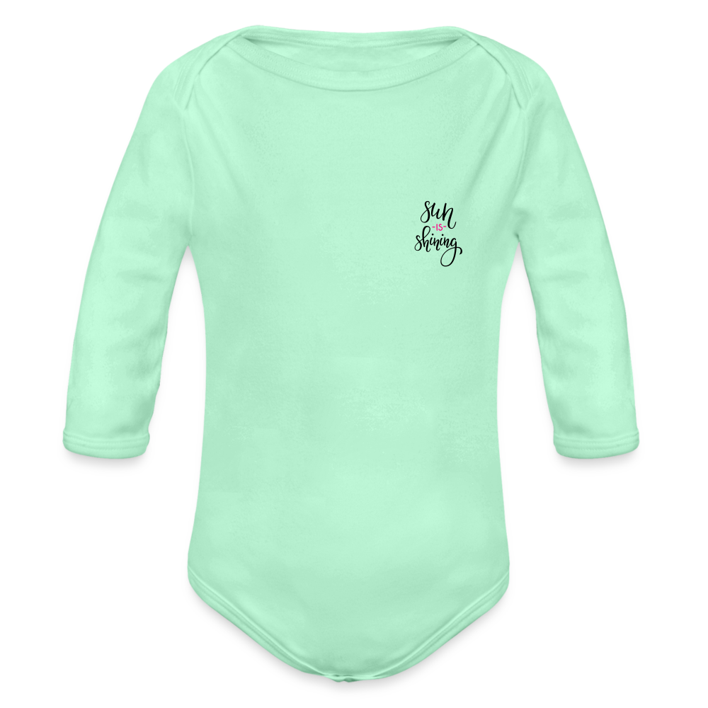 Organic Long Sleeve Baby Bodysuit - light mint
