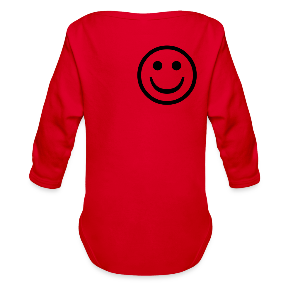 Organic Long Sleeve Baby Bodysuit - red