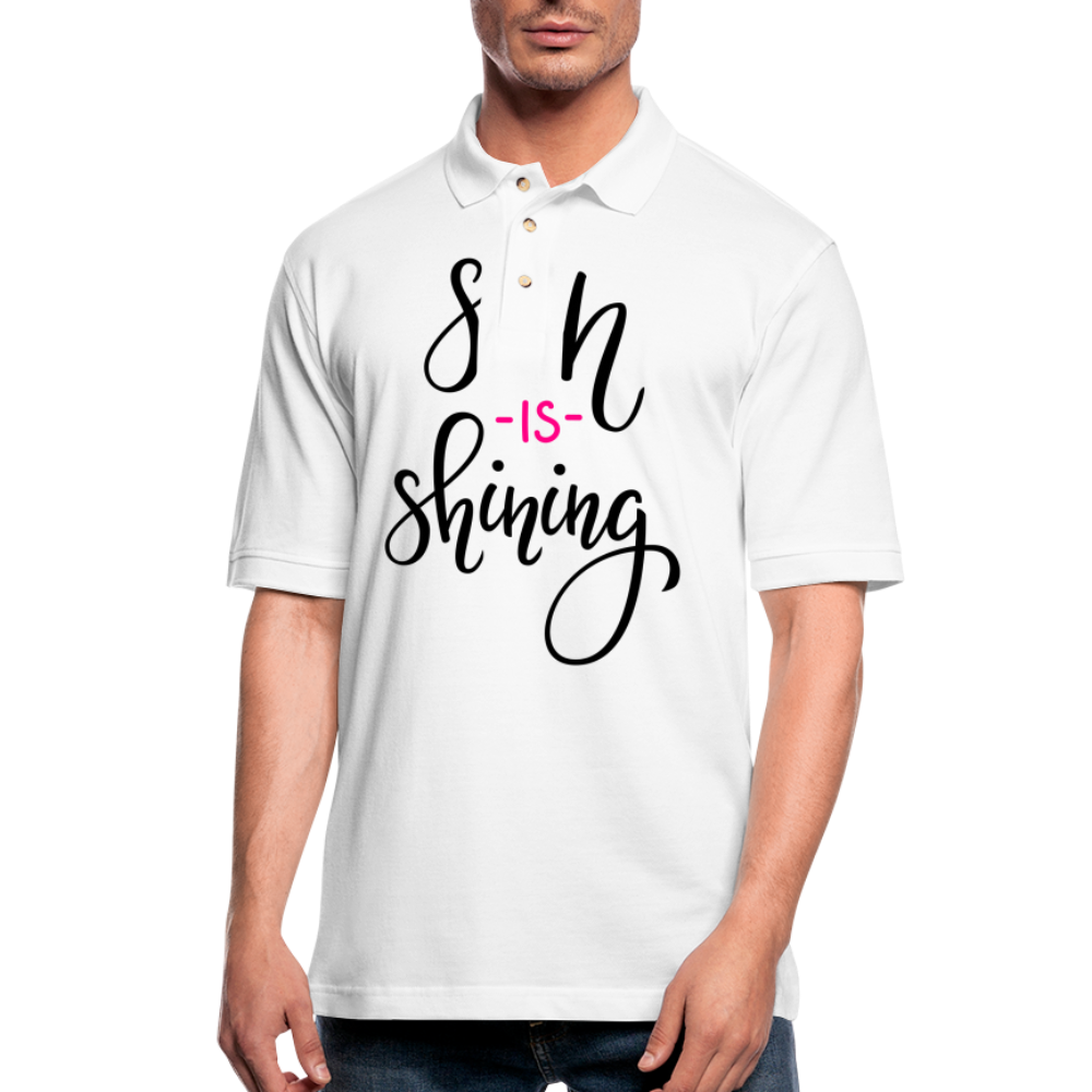 Men's Pique Polo Shirt - white
