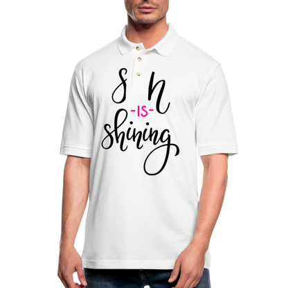 Men's Pique Polo Shirt - white