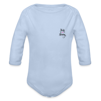 Organic Long Sleeve Baby Bodysuit - sky