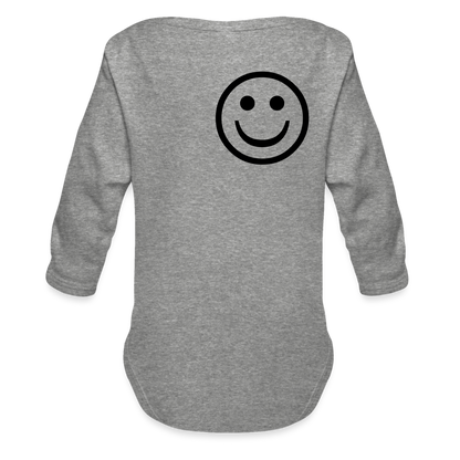 Organic Long Sleeve Baby Bodysuit - heather grey