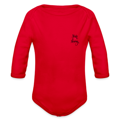 Organic Long Sleeve Baby Bodysuit - red
