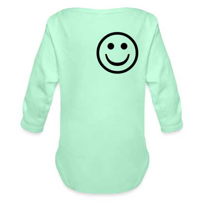 Organic Long Sleeve Baby Bodysuit - light mint