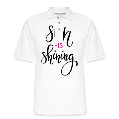 Men's Pique Polo Shirt - white