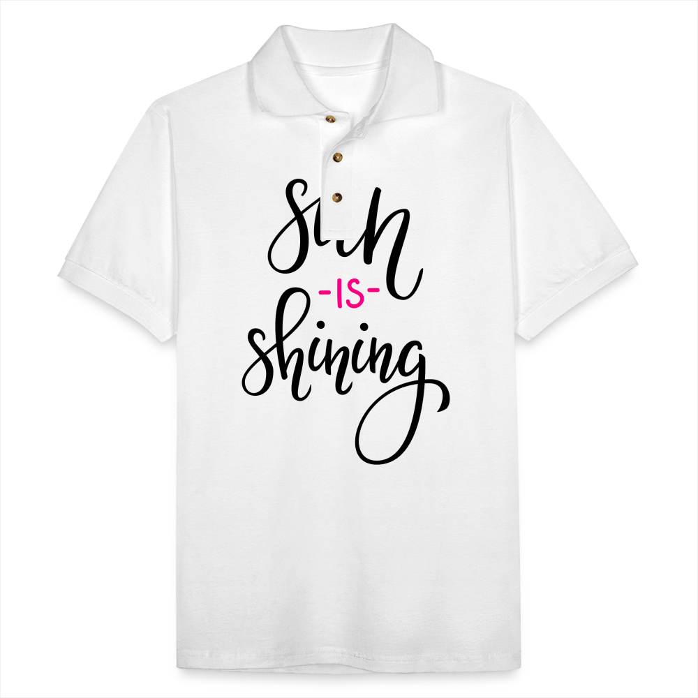 Men's Pique Polo Shirt - white
