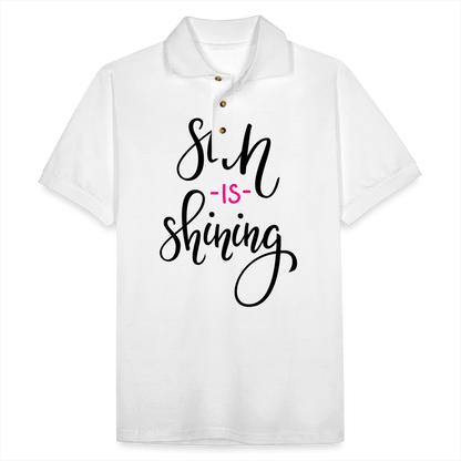 Men's Pique Polo Shirt - white