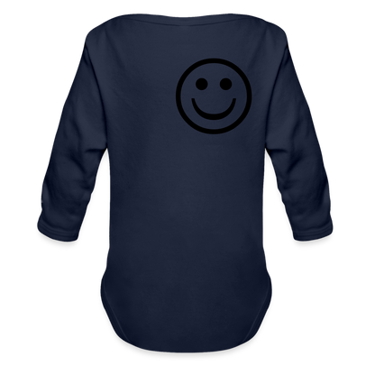 Organic Long Sleeve Baby Bodysuit - dark navy