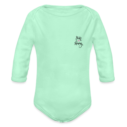 Organic Long Sleeve Baby Bodysuit - light mint