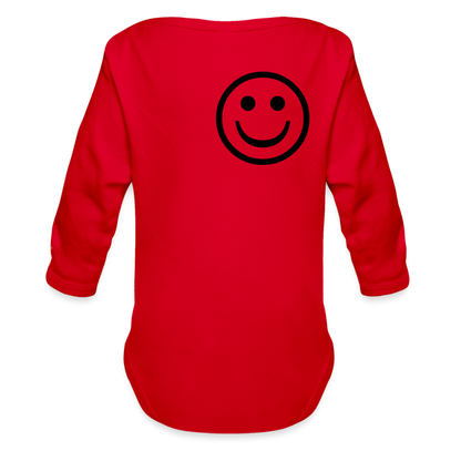 Organic Long Sleeve Baby Bodysuit - red